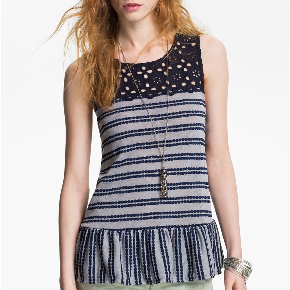 Free People Molly’s Retro Sleeveless Peplum Top